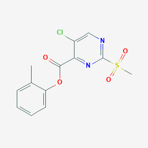 molecular formula C13H11ClN2O4S B11307446 2-Methylphenyl 5-chloro-2-(methylsulfonyl)pyrimidine-4-carboxylate 