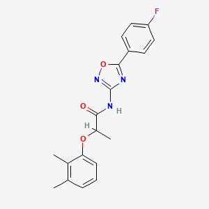 molecular formula C19H18FN3O3 B11307457 2-(2,3-dimethylphenoxy)-N-[5-(4-fluorophenyl)-1,2,4-oxadiazol-3-yl]propanamide 