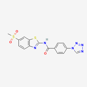 N-[6-(methylsulfonyl)-1,3-benzothiazol-2-yl]-4-(1H-tetrazol-1-yl)benzamide