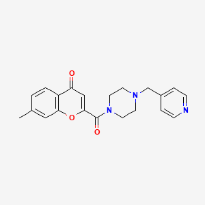 molecular formula C21H21N3O3 B11307495 7-methyl-2-{[4-(pyridin-4-ylmethyl)piperazin-1-yl]carbonyl}-4H-chromen-4-one 