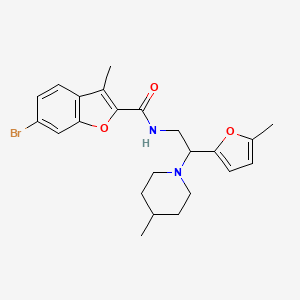 molecular formula C23H27BrN2O3 B11307514 6-bromo-3-methyl-N-[2-(5-methylfuran-2-yl)-2-(4-methylpiperidin-1-yl)ethyl]-1-benzofuran-2-carboxamide 