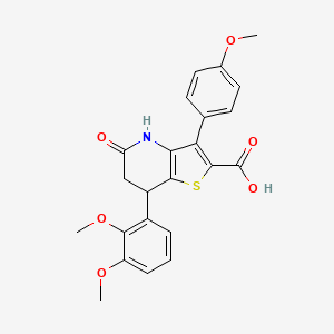 7-(2,3-Dimethoxyphenyl)-5-hydroxy-3-(4-methoxyphenyl)-6,7-dihydrothieno[3,2-b]pyridine-2-carboxylic acid