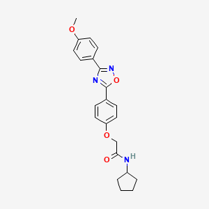 molecular formula C22H23N3O4 B11307537 N-cyclopentyl-2-{4-[3-(4-methoxyphenyl)-1,2,4-oxadiazol-5-yl]phenoxy}acetamide 