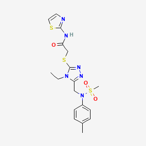 2-[(4-ethyl-5-{[(4-methylphenyl)(methylsulfonyl)amino]methyl}-4H-1,2,4-triazol-3-yl)sulfanyl]-N-(1,3-thiazol-2-yl)acetamide