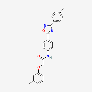 molecular formula C24H21N3O3 B11307548 2-(3-methylphenoxy)-N-{4-[3-(4-methylphenyl)-1,2,4-oxadiazol-5-yl]phenyl}acetamide 