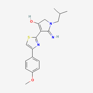 molecular formula C18H21N3O2S B11307570 5-amino-1-isobutyl-4-[4-(4-methoxyphenyl)-1,3-thiazol-2-yl]-1,2-dihydro-3H-pyrrol-3-one 