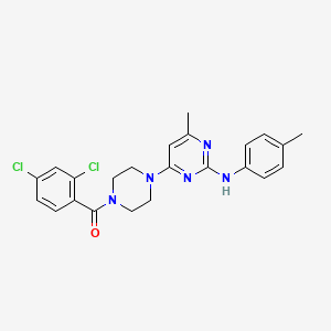 molecular formula C23H23Cl2N5O B11307580 4-[4-(2,4-dichlorobenzoyl)piperazin-1-yl]-6-methyl-N-(4-methylphenyl)pyrimidin-2-amine 