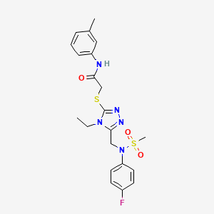 molecular formula C21H24FN5O3S2 B11307595 2-[(4-ethyl-5-{[(4-fluorophenyl)(methylsulfonyl)amino]methyl}-4H-1,2,4-triazol-3-yl)sulfanyl]-N-(3-methylphenyl)acetamide 