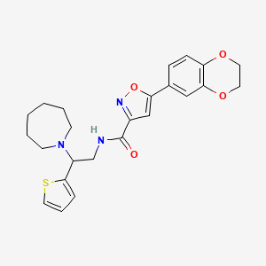 N-[2-(azepan-1-yl)-2-(thiophen-2-yl)ethyl]-5-(2,3-dihydro-1,4-benzodioxin-6-yl)-1,2-oxazole-3-carboxamide