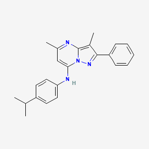 molecular formula C23H24N4 B11307627 N-(4-isopropylphenyl)-3,5-dimethyl-2-phenylpyrazolo[1,5-a]pyrimidin-7-amine 