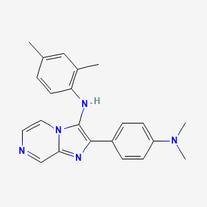 molecular formula C22H23N5 B11307668 2-[4-(dimethylamino)phenyl]-N-(2,4-dimethylphenyl)imidazo[1,2-a]pyrazin-3-amine 