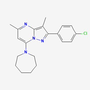 1-[2-(4-Chlorophenyl)-3,5-dimethylpyrazolo[1,5-a]pyrimidin-7-yl]azepane