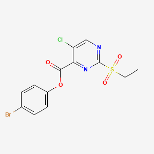 molecular formula C13H10BrClN2O4S B11307709 4-Bromophenyl 5-chloro-2-(ethylsulfonyl)pyrimidine-4-carboxylate 