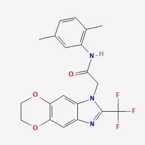 N-(2,5-dimethylphenyl)-2-[2-(trifluoromethyl)-6,7-dihydro-1H-[1,4]dioxino[2,3-f]benzimidazol-1-yl]acetamide