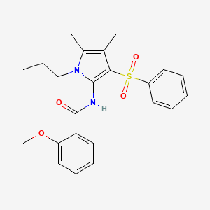 molecular formula C23H26N2O4S B11307726 N-[4,5-dimethyl-3-(phenylsulfonyl)-1-propyl-1H-pyrrol-2-yl]-2-methoxybenzamide 