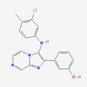 molecular formula C19H15ClN4O B11307740 3-{3-[(3-Chloro-4-methylphenyl)amino]imidazo[1,2-a]pyrazin-2-yl}phenol 