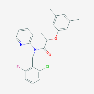 molecular formula C23H22ClFN2O2 B11307767 N-(2-chloro-6-fluorobenzyl)-2-(3,5-dimethylphenoxy)-N-(pyridin-2-yl)propanamide 