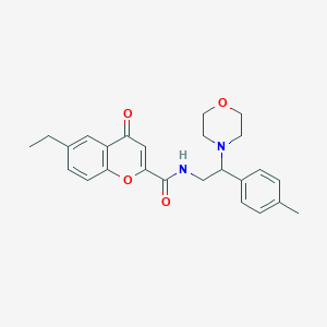 molecular formula C25H28N2O4 B11307778 6-ethyl-N-[2-(4-methylphenyl)-2-(morpholin-4-yl)ethyl]-4-oxo-4H-chromene-2-carboxamide 