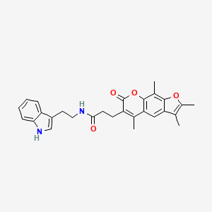 N-[2-(1H-Indol-3-YL)ethyl]-3-{2,3,5,9-tetramethyl-7-oxo-7H-furo[3,2-G]chromen-6-YL}propanamide