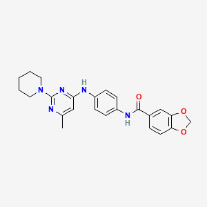 N-(4-((6-methyl-2-(piperidin-1-yl)pyrimidin-4-yl)amino)phenyl)benzo[d][1,3]dioxole-5-carboxamide