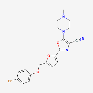 2-{5-[(4-Bromophenoxy)methyl]furan-2-yl}-5-(4-methylpiperazin-1-yl)-1,3-oxazole-4-carbonitrile