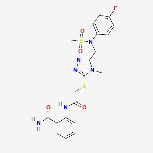 2-({[(5-{[(4-fluorophenyl)(methylsulfonyl)amino]methyl}-4-methyl-4H-1,2,4-triazol-3-yl)sulfanyl]acetyl}amino)benzamide