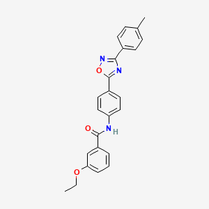 molecular formula C24H21N3O3 B11307825 3-ethoxy-N-{4-[3-(4-methylphenyl)-1,2,4-oxadiazol-5-yl]phenyl}benzamide 