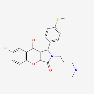 molecular formula C23H23ClN2O3S B11307834 7-Chloro-2-[3-(dimethylamino)propyl]-1-[4-(methylsulfanyl)phenyl]-1,2-dihydrochromeno[2,3-c]pyrrole-3,9-dione 