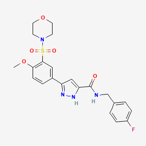 N-(4-fluorobenzyl)-5-[4-methoxy-3-(morpholin-4-ylsulfonyl)phenyl]-1H-pyrazole-3-carboxamide