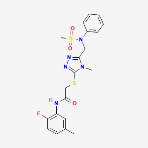 N-(2-fluoro-5-methylphenyl)-2-[(4-methyl-5-{[(methylsulfonyl)(phenyl)amino]methyl}-4H-1,2,4-triazol-3-yl)sulfanyl]acetamide