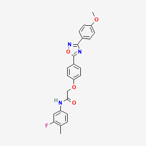 molecular formula C24H20FN3O4 B11307878 N-(3-fluoro-4-methylphenyl)-2-{4-[3-(4-methoxyphenyl)-1,2,4-oxadiazol-5-yl]phenoxy}acetamide 