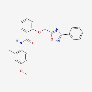 molecular formula C24H21N3O4 B11307886 N-(4-methoxy-2-methylphenyl)-2-[(3-phenyl-1,2,4-oxadiazol-5-yl)methoxy]benzamide 