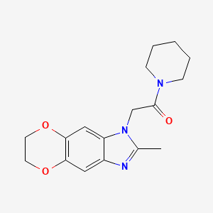 molecular formula C17H21N3O3 B11307893 2-(2-methyl-6,7-dihydro-1H-[1,4]dioxino[2,3-f]benzimidazol-1-yl)-1-(piperidin-1-yl)ethanone 