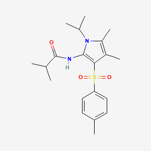 molecular formula C20H28N2O3S B11307905 N-{4,5-dimethyl-3-[(4-methylphenyl)sulfonyl]-1-(propan-2-yl)-1H-pyrrol-2-yl}-2-methylpropanamide 