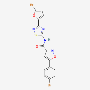 N-[3-(5-bromofuran-2-yl)-1,2,4-thiadiazol-5-yl]-5-(4-bromophenyl)-1,2-oxazole-3-carboxamide