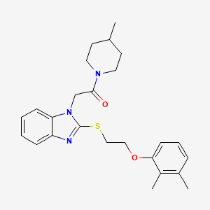 2-(2-{[2-(2,3-dimethylphenoxy)ethyl]sulfanyl}-1H-benzimidazol-1-yl)-1-(4-methylpiperidin-1-yl)ethanone