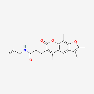 molecular formula C21H23NO4 B11307923 N-(Prop-2-EN-1-YL)-3-{2,3,5,9-tetramethyl-7-oxo-7H-furo[3,2-G]chromen-6-YL}propanamide 