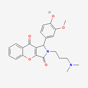 molecular formula C23H24N2O5 B11307948 2-[3-(Dimethylamino)propyl]-1-(4-hydroxy-3-methoxyphenyl)-1,2-dihydrochromeno[2,3-c]pyrrole-3,9-dione 