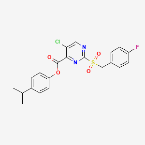 4-(Propan-2-yl)phenyl 5-chloro-2-[(4-fluorobenzyl)sulfonyl]pyrimidine-4-carboxylate