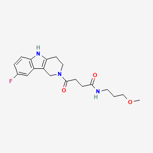 molecular formula C19H24FN3O3 B11307970 4-(8-fluoro-1,3,4,5-tetrahydro-2H-pyrido[4,3-b]indol-2-yl)-N-(3-methoxypropyl)-4-oxobutanamide 