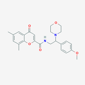 molecular formula C25H28N2O5 B11307976 N-[2-(4-methoxyphenyl)-2-(morpholin-4-yl)ethyl]-6,8-dimethyl-4-oxo-4H-chromene-2-carboxamide 