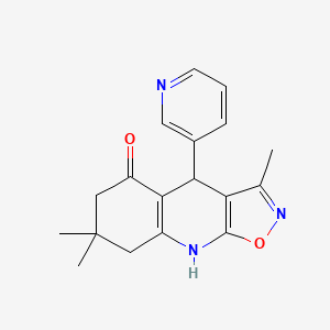 molecular formula C18H19N3O2 B11307984 3,7,7-Trimethyl-4-(pyridin-3-yl)-4,6,7,8-tetrahydro[1,2]oxazolo[5,4-b]quinolin-5-ol 