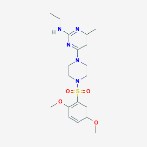 molecular formula C19H27N5O4S B11307998 4-[4-(2,5-Dimethoxybenzenesulfonyl)piperazin-1-YL]-N-ethyl-6-methylpyrimidin-2-amine 