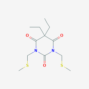 B011308 2,4,6(1H,3H,5H)-Pyrimidinetrione, 1,3-bis((methylthio)methyl)-5,5-diethyl- CAS No. 100849-45-4