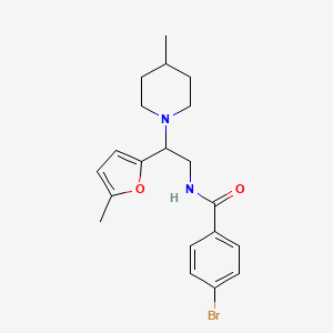 4-bromo-N-[2-(5-methylfuran-2-yl)-2-(4-methylpiperidin-1-yl)ethyl]benzamide