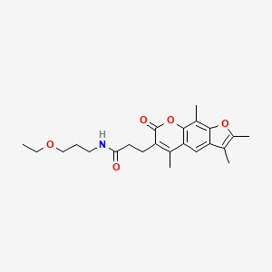 N-(3-Ethoxypropyl)-3-{2,3,5,9-tetramethyl-7-oxo-7H-furo[3,2-G]chromen-6-YL}propanamide