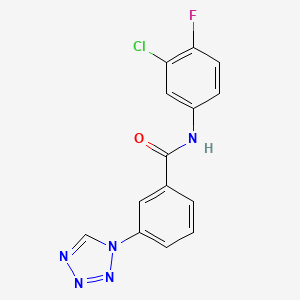 N-(3-chloro-4-fluorophenyl)-3-(1H-tetrazol-1-yl)benzamide