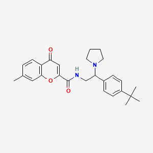 N-[2-(4-tert-butylphenyl)-2-(pyrrolidin-1-yl)ethyl]-7-methyl-4-oxo-4H-chromene-2-carboxamide