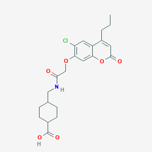 trans-4-[({[(6-chloro-2-oxo-4-propyl-2H-chromen-7-yl)oxy]acetyl}amino)methyl]cyclohexanecarboxylic acid