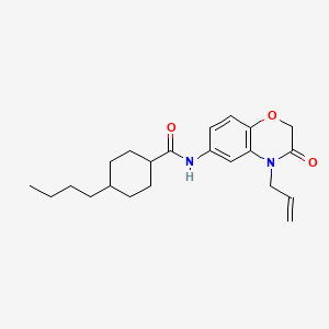 molecular formula C22H30N2O3 B11308146 4-butyl-N-[3-oxo-4-(prop-2-en-1-yl)-3,4-dihydro-2H-1,4-benzoxazin-6-yl]cyclohexanecarboxamide 